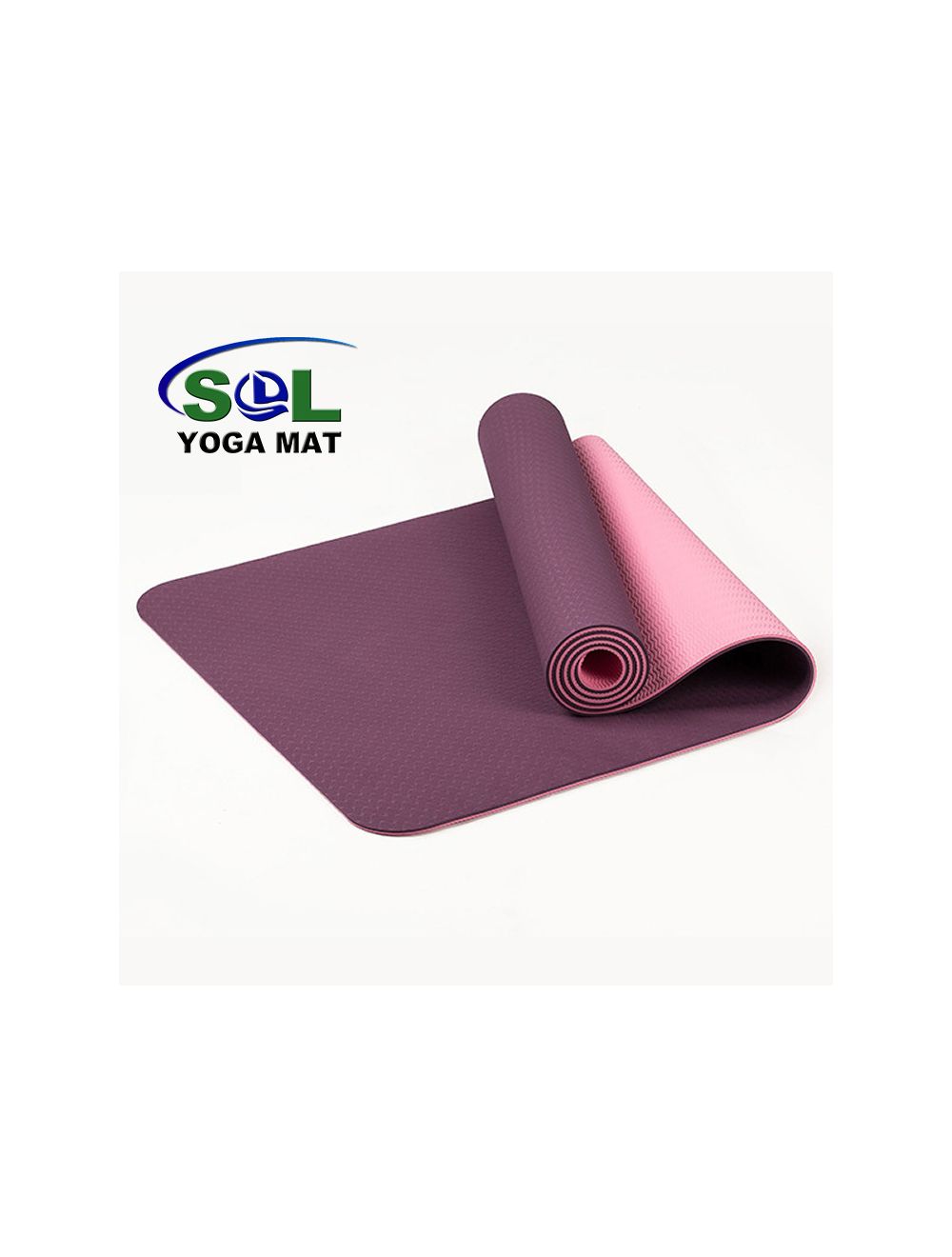 Customized Logo/brand TPE Anti-slip double-layer yoga mat