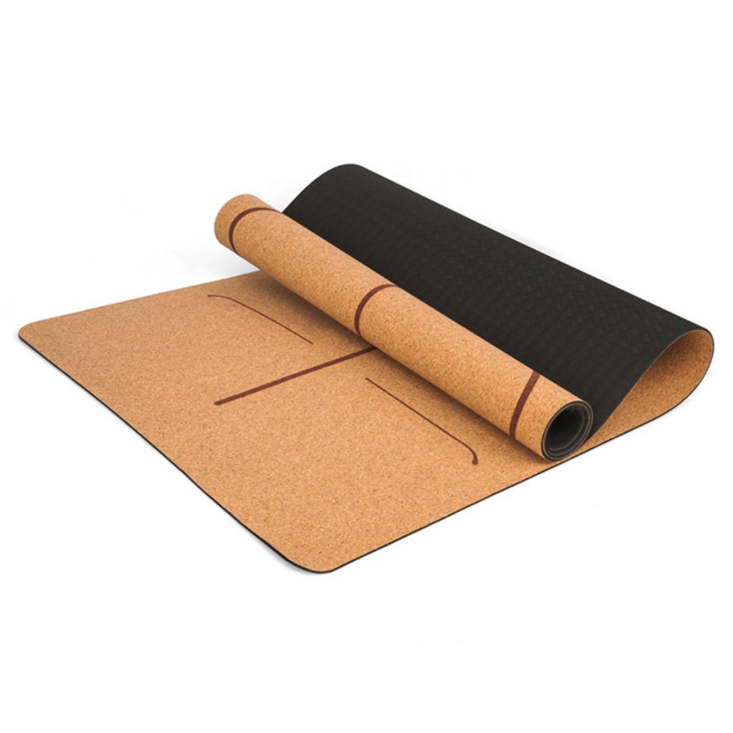Natural Color Heat Transfer Printing Design Fitness Cork Hot Yoga Mat