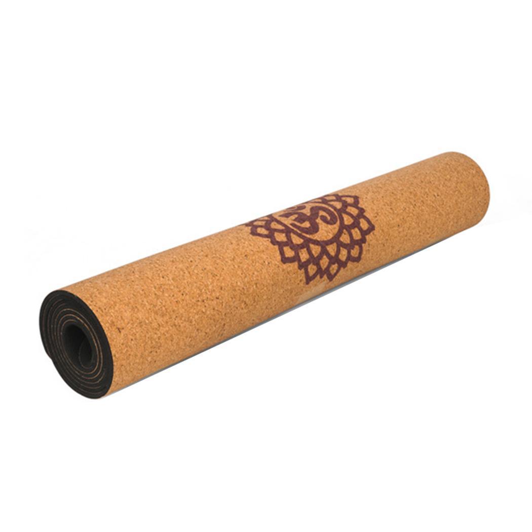 Recycle 5mm Thick Anti Slip Fitness Exercise Eco Friendly Natural Rubber Cork Yoga Mat With Logo